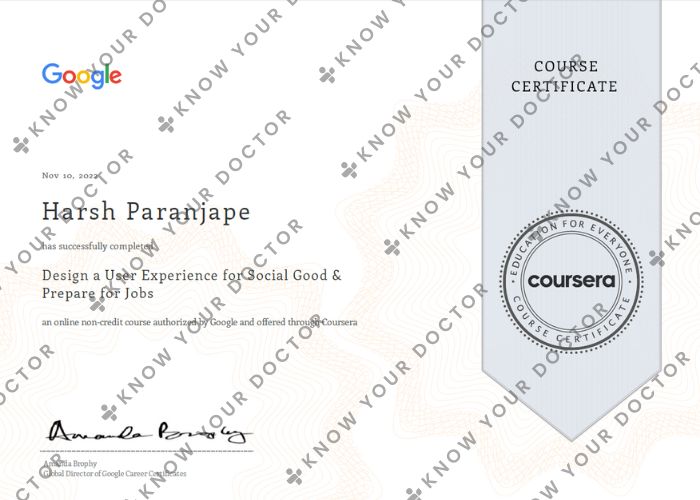 Harsh Paranjape - UX Design For Social Good Certificate