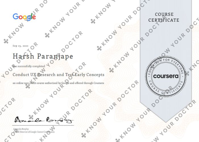 Harsh Paranjape - UX Research Certificate