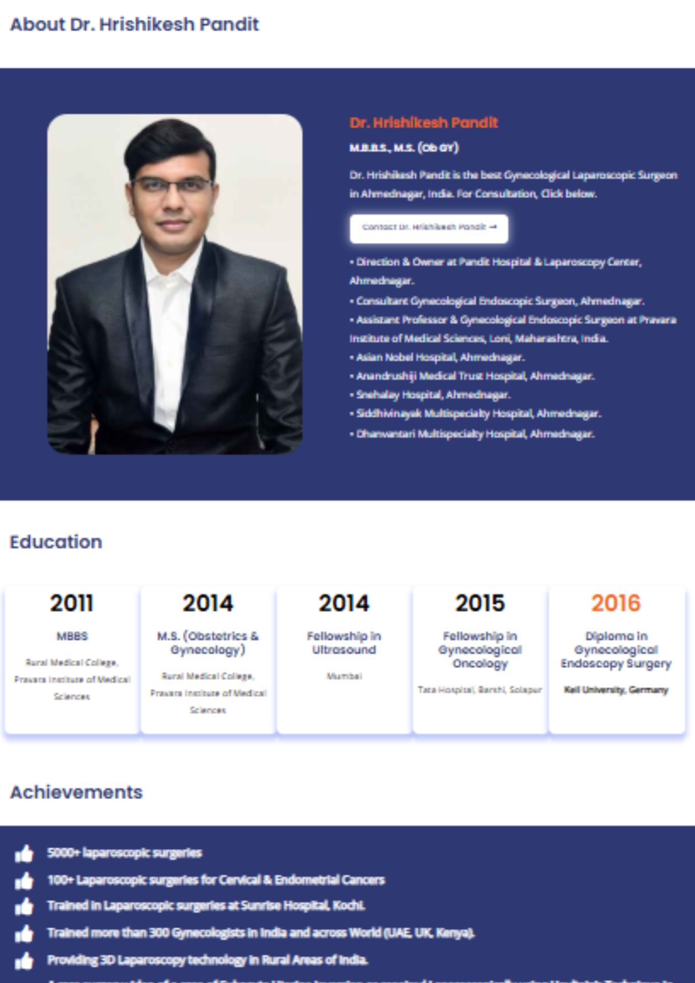 How We Streamlined Dr. Hrishikesh Pandit's Laparoscopy Training Program with a Dynamic Website!